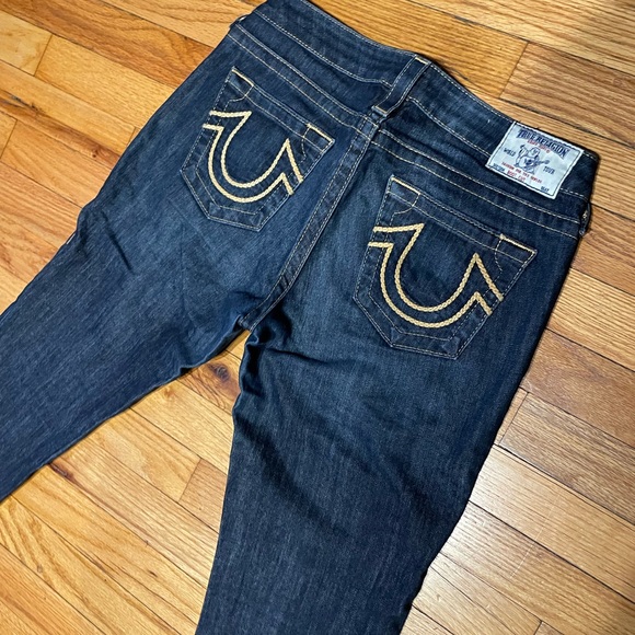 Bootcut light Distressed medium Wash western Cowgirl wide Flare indigo sz 29 - Picture 6 of 9